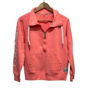 Calvin Klein Performance Half Zip Pull Over Front Pocket Pink Size Medium